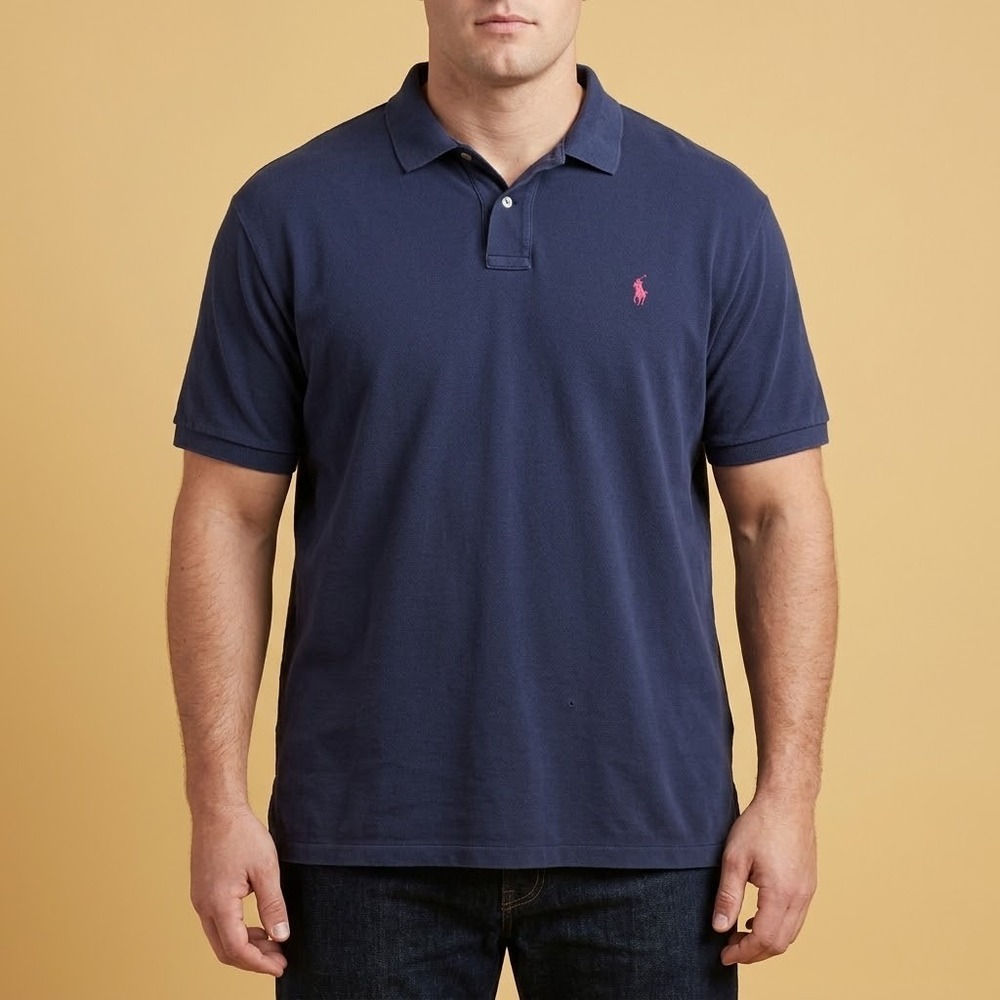Polo By Ralph Lauren‎ Short Sleeve Cotton Polo Mens XL Navy Blue EUC